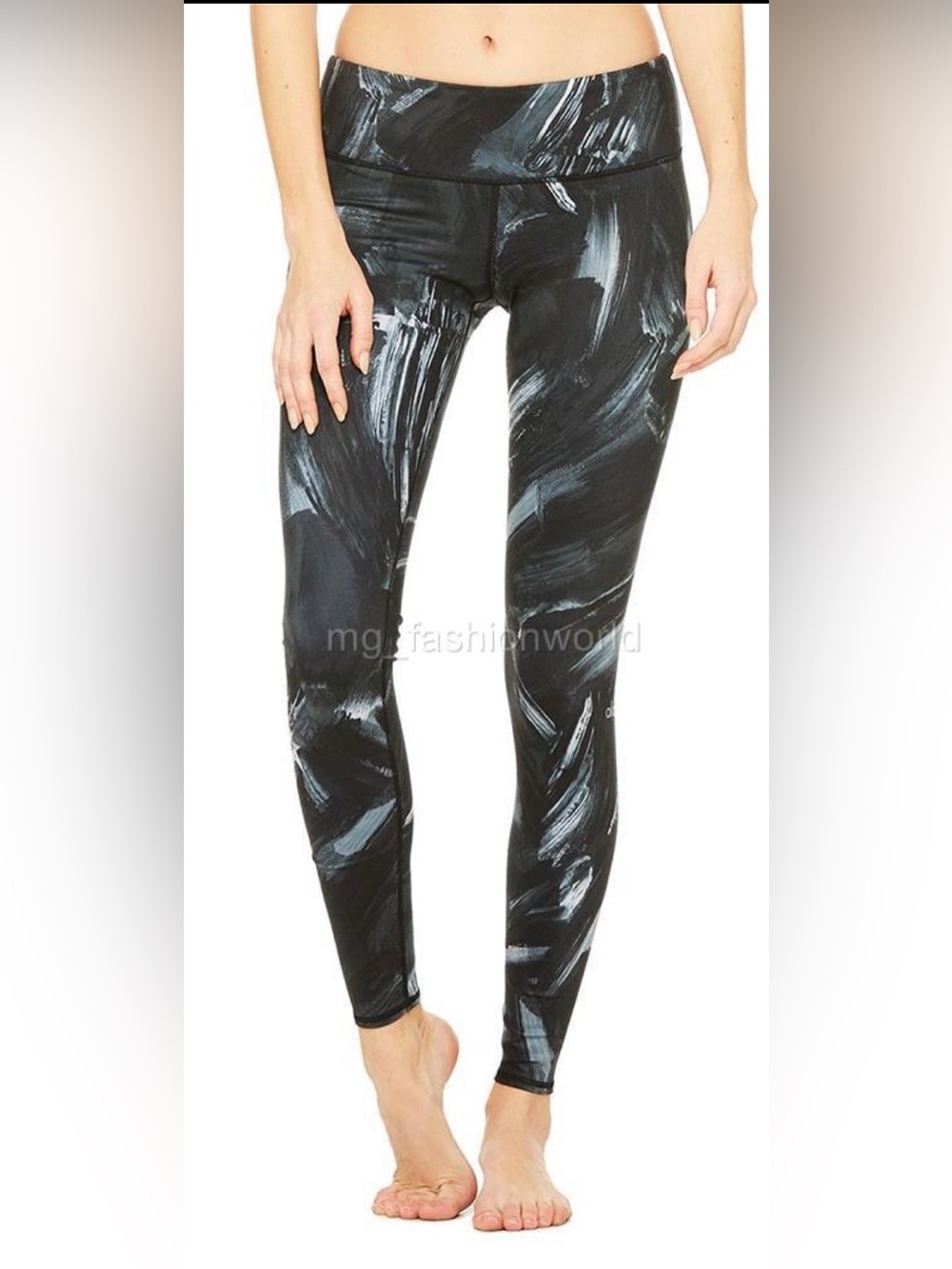 ALO Yoga Women’s Black Gray Airbrush Modernist Full Length Leggings Sz XS